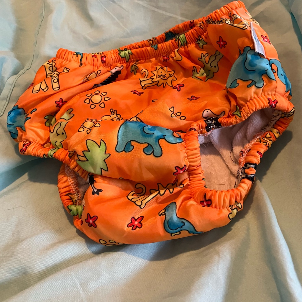 Orange Kids Animal Print Diaper Cover